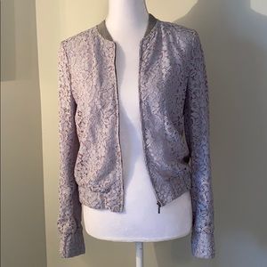 Zara Lace Bomber Jacket
